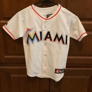 Majestic Miami Kids Jersey - White with Multicolor Accents